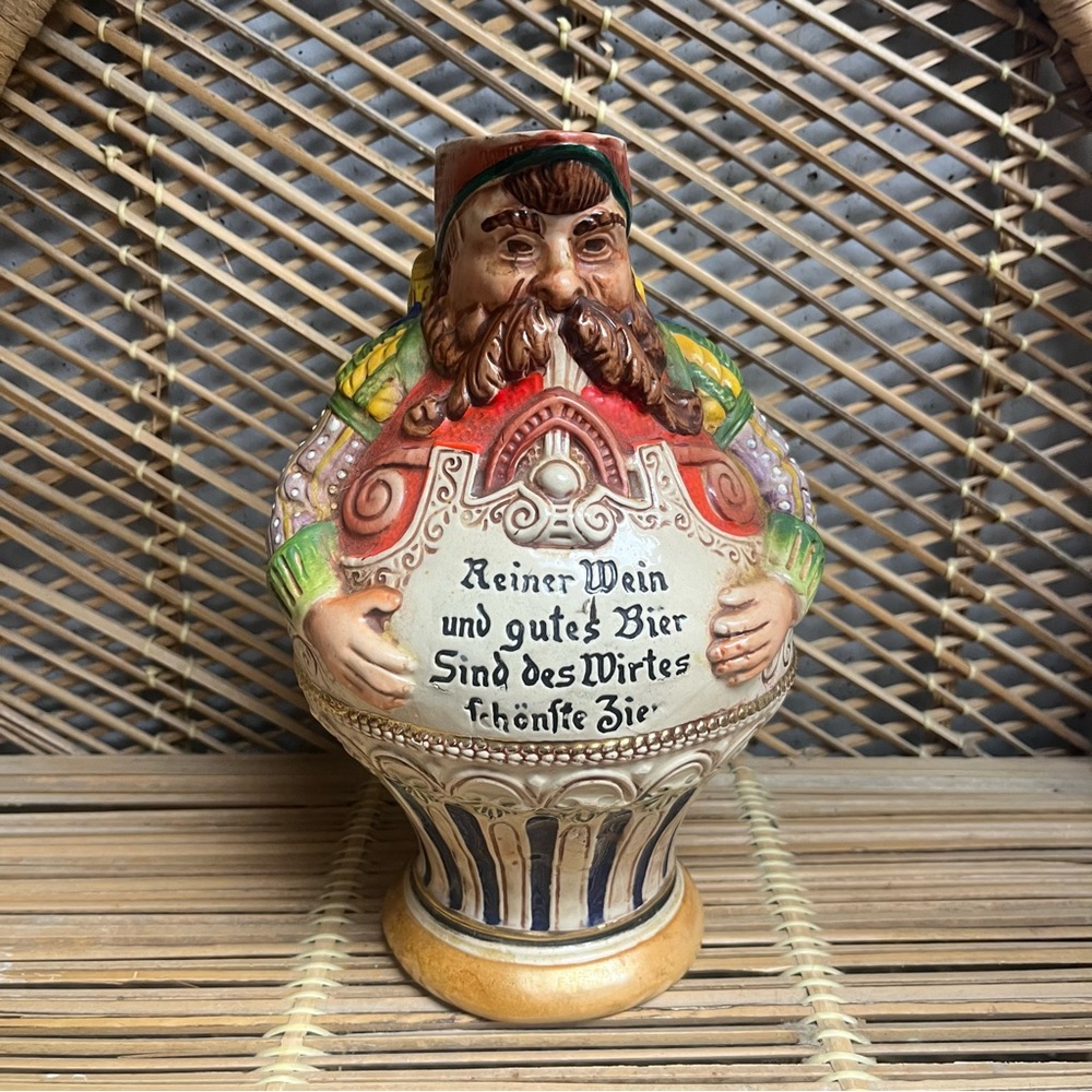 GERZ W. Germany German Beer Pitcher Stein Oktoberfest w/ Proverb Vintage Large